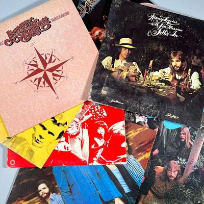 (9pc) MIXED VINYL RECORDS | Mixed lot vinyl record albums including: Kenny Loggins with Jim Messina "Sittin' In" (C 31044)...