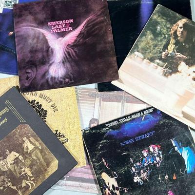 (8pc) Moody Blues Traffic Graham Nash David Crosby Stills Nash and Young Emerson. Lake Palmer Albums | Crosby stills and Nash STA691575...