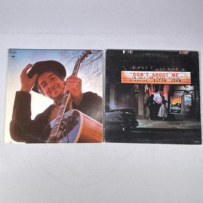 (2pc) BOB DYLAN & ELTON JOHN VINYL RECORDS | Vinyl record albums including: Bob Dylan "Nashville Skyline" (KCS 9825) Elton...