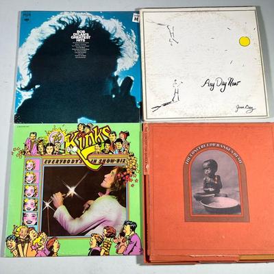 (4pc) Bob Dylan Joan Baez The Kinks Albums | Bob Dylan the concert for Bangladesh STCX3385; the kinks everybody’s in showbiz VPS 6065...