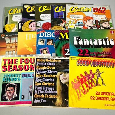 (14pc) Mixed compilation Vinyl Records | Mixed vinyl record albums, including; "Good Vibrations" (P11773) "The In...
