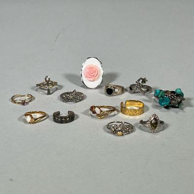 (13pc) MIXED COSTUME JEWELRY RINGS

