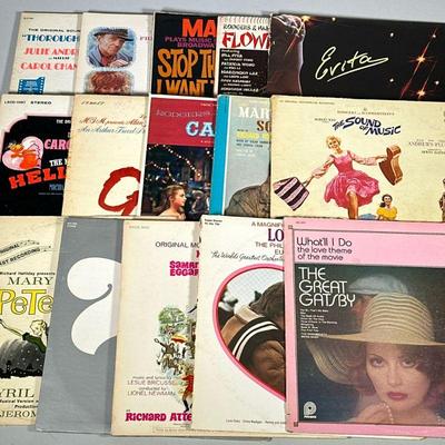 (14pc) Film Soundtrack Vinyl Records | Mixed vinyl record album soundtracks from films and musicals, including; "The Great...