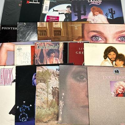 FEMALE PERFORMERS VINYL RECORDS | Female performer vinyl record albums including: Dolly Parton Collectors Series (AHL1-5471) Cher...