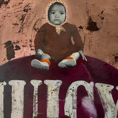 Painting by Georgia Artist Cedric Smith "Juicy Plums"; 80" x 30"; BUY IT NOW $2500