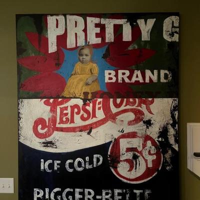 Painting by Georgia Artist Cedric Smith "Pepsi Cola" ;  60" x 48", signed and dated; BUY IT NOW $2000
