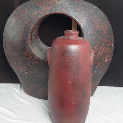 Large Earth Tone Red Vases