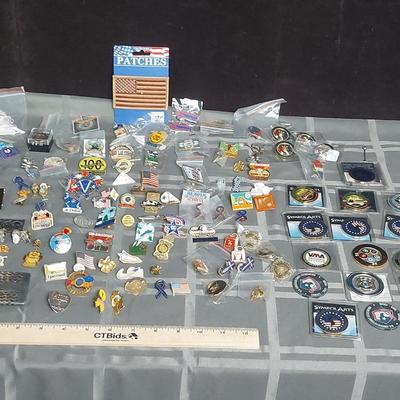 Assorted Pins, Collector's Coins.