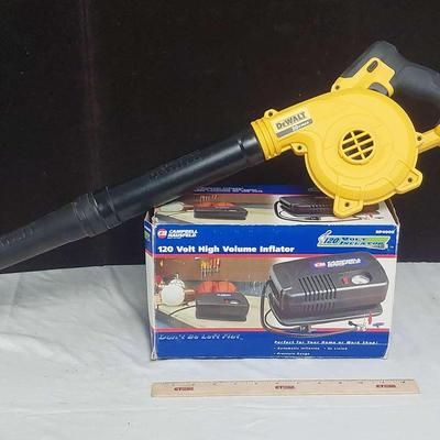 120 Volt New In Box Inflatable & DeWalt Leaf blower *No Battery"
