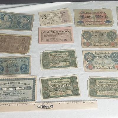 1920 German Money Banknotes