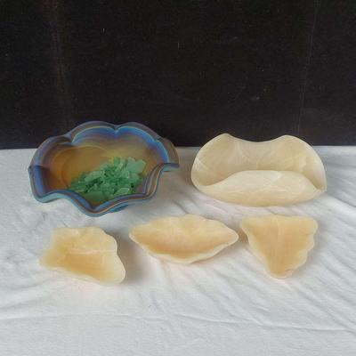 Decorative Bowls Glass and Minerals 