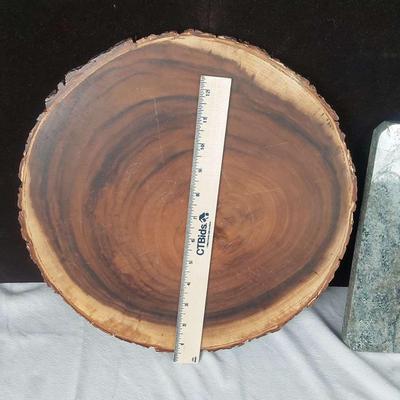 Large Trivets Wood Slab and Marble 