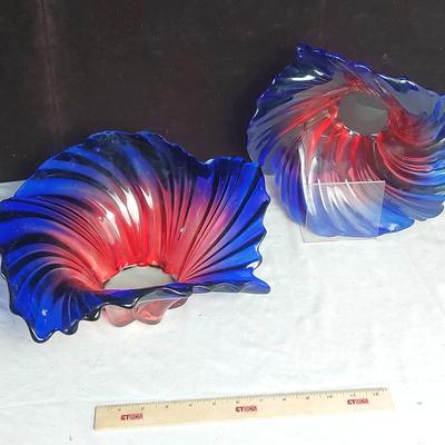 Large Flowery Glass Bowls