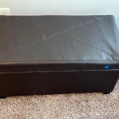 Leather Storage Ottoman 