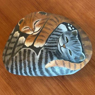 Painted Cat Stone 