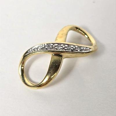 10K Gold Marked Diamond Slide Pendant
