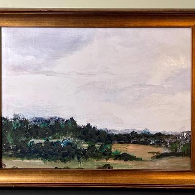 Abstract Landscape Embellished Print, Framed 28x22"