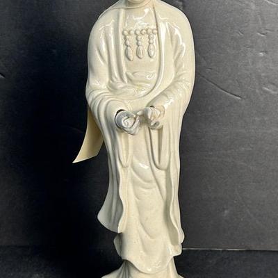 Blanc De Chine Asian Guanyin Statuette - 14.5”h