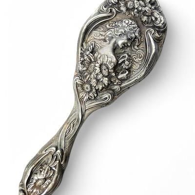 Sterling Silver (Marked) Art Nouveau Vanity Hand Mirror Housing 9” - 1909 Patent Date 