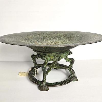 Oscar B. Bach Studios NYC Art Deco Bronze Centerpiece Tazza - 14x7”