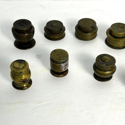 Antique Brass Traveling Inkwells 