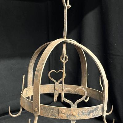 Antique Wrought Iron Meat Hook Game Hanger - 19x16”