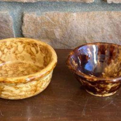 (4) Small Vintage Stoneware And Glazed Pottery Bowls