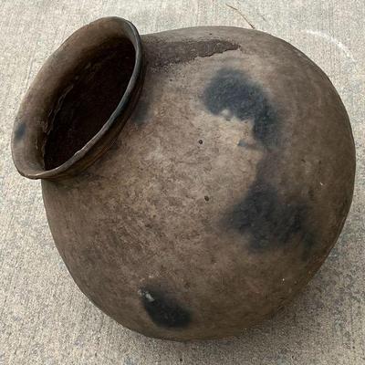 Large Antique Hand Made Clay Pottery Pot