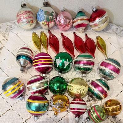 Collection Of Antique Mercury Glass Ornaments - Shiny Brite, Hand Painted And More