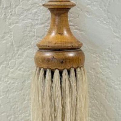 19th Century Antique Horse Hair Turned Wood Handled Brush