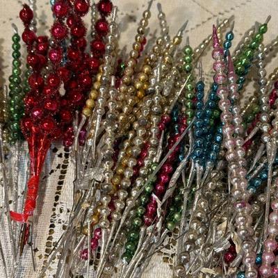 Massive Lot Of MCM Mercury Glass Bead Sprays And Sticks Assorted Colors