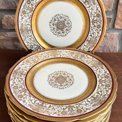 (10) De Luxe Decorating Works Fine China 10.5" Dinner Plates