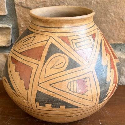 Vintage Signed R. Lopez Hand Made Pottery Pot