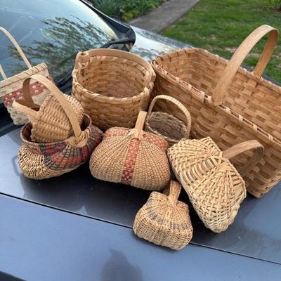 Dozens of handmade baskets