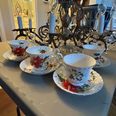 Set of 4 cups and sacuers by Royal Albert. Made in England. 
