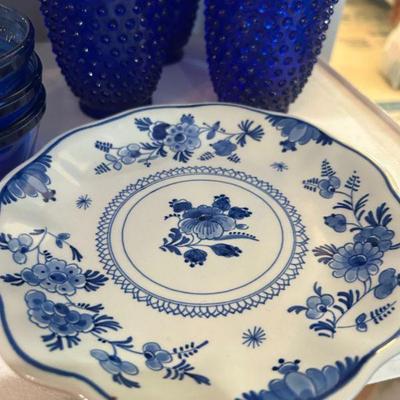German Delft Blue hanging wall plate. 