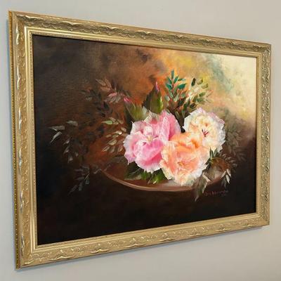 Original signed. Lovely large gold gilt frame. 