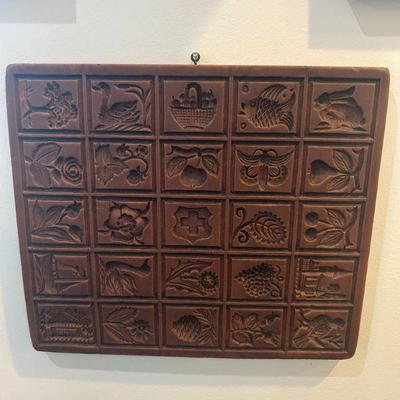 Solid wood German shortbread cookie mold. 
