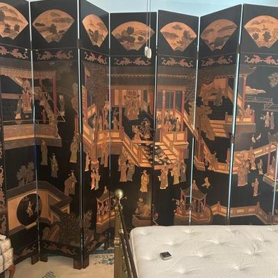 Massive 8 panel Coromandel Chinese screen. Reversible, 