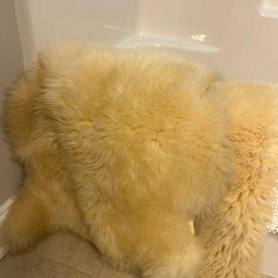 3 authentic sheepskin throw rugs. 