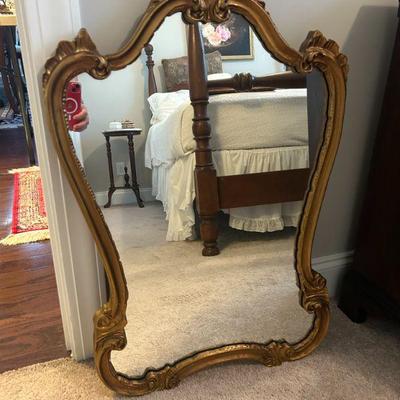 Large gold gilt Italian hangable mirror. 