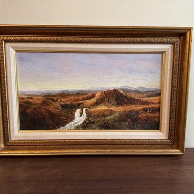 Vintage Southwestern original oil painting by Mario Davide. Measures 18“ x 27 1/2”. $275