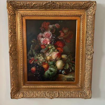 Original painting in solid wood gilt frame. 