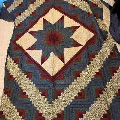 Custom Made Amish Quilt Log Cabin Lonestar Pattern 