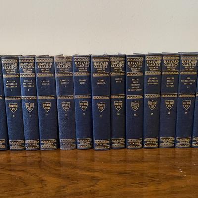 Antique Harvard Classics Shelf Fiction