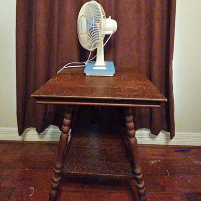 Table, Fan And Curtains 