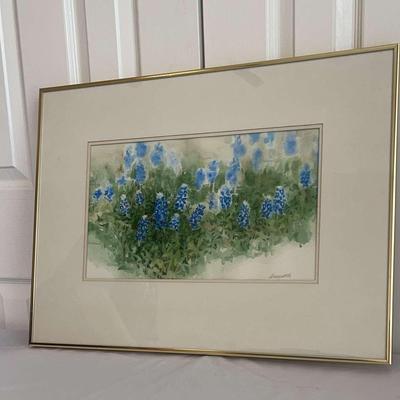 Blue Bonnet Watercolor By Farnsworth