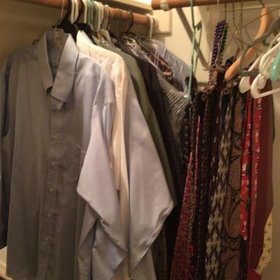 Men’S Long Sleeve Button Ups And Ties L-2X