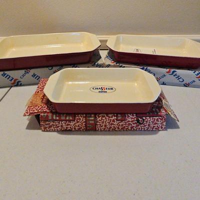 3 Chasseur Cast Iron Casserole Dishes