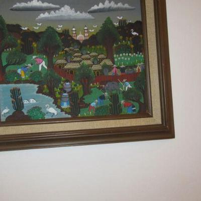 Hall painting of couple in garden